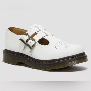 Dr Martens 8065 Shoes Womens Size 10 Mary Jane Smooth White Leather 2 strap
